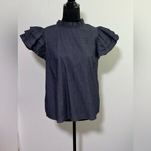 NWT GEE GEE Ruffle Sleeve Top - S